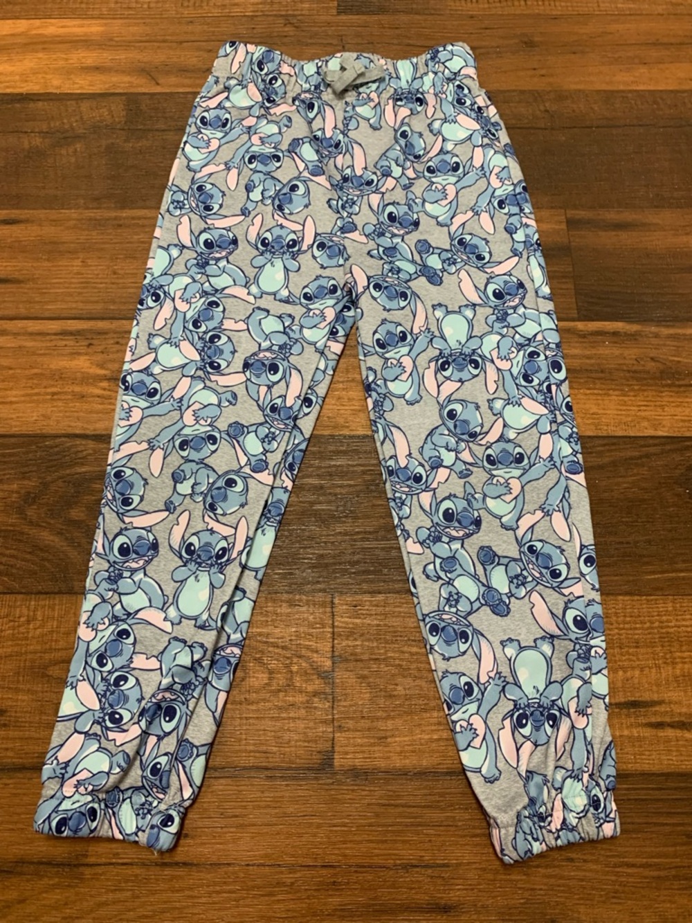Disney Girls Gray Lilo & Stitch Joggers Sleep Pants Pajama Bottoms S 7/8